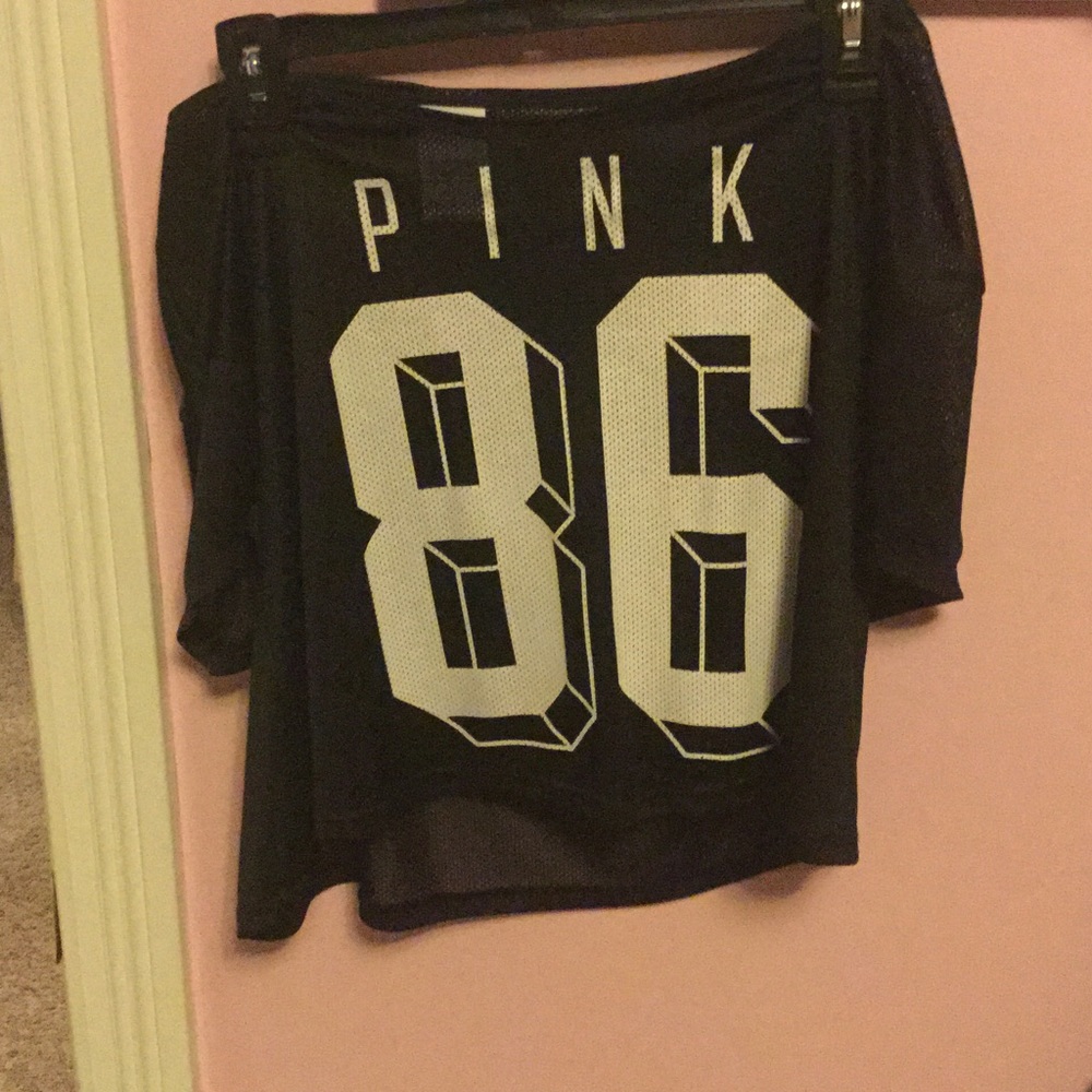 PINK mesh crop top